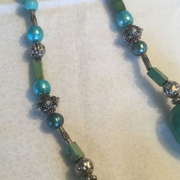 NWOT. Sterling Silver Turquoise Necklace - Picture 5 of 11